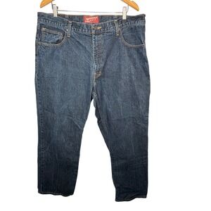 Arizona Jeans Co Mens Loose Straight Fit‎ Dark Wash Denim Jeans Size 40x30